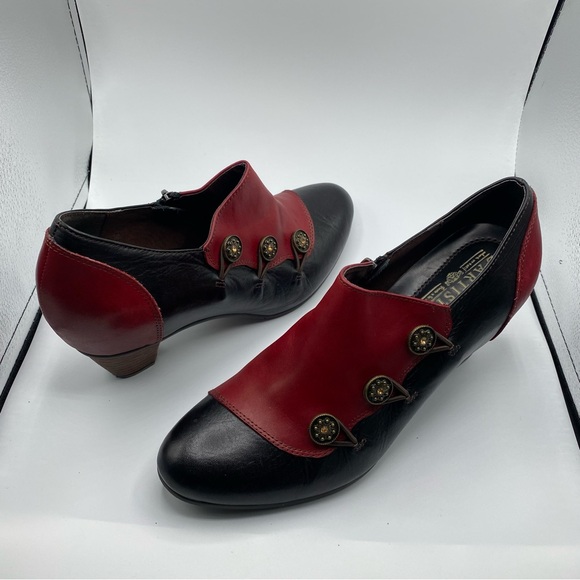 Spring Step L'Artiste Leather Heeled Ankle Boot Button Shoes Booties Size 42 - Picture 7 of 11